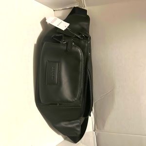 Brand new with tags black leather coach Fanny